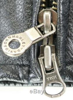 Womens harley davidson leather jacket xl black spirited studs studded bar shield