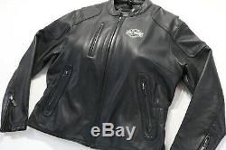 Womens harley davison leather jacket xs black bar shield liner soft cafe zip guc