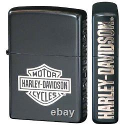 Zippo Harley Davidson Japan Limited Bar Shield 2-side Etching Matte Black HDP-37