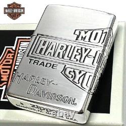 Zippo Harley Davidson Japan Limited Bar Shield 3-sides Etching Silver HDP-34