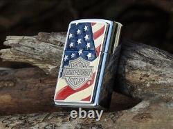 Zippo Lighter Harley Davidson Americana Emblem Bar and Shield # 20685
