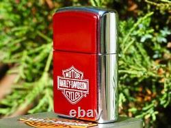 Zippo Lighter Harley Davidson Bar and Shield Red Anodized # 685HD H263