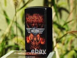 Zippo Lighter Harley Davidson Bar and Shield with Flames Japanese Rare