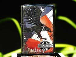 Zippo Lighter Harley Davidson Eagle Flag Bar & Shield Limited Edition