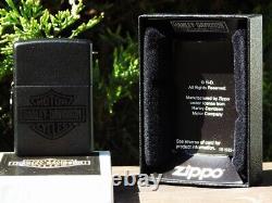 Zippo Lighter Harley Davidson HD Bar and Shield Graphite Black # 24678