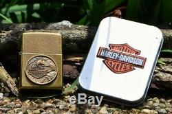 Zippo Lighter Harley Davidson Made in USA Eagle Bar & Shield 201FB H230