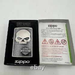 Zippo Lighter Harley Davidson Skull Willie G Bar & Shield