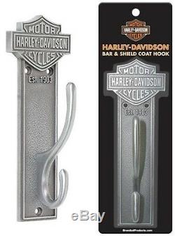 (6) Ch Harley Davidson Hdl-10137 Antique Pewter Bar & Shield Portemanteaux Métalliques