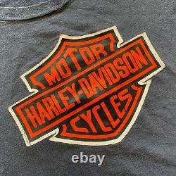 70s Harley Davidson Classic Shield Logo T-shirt Sz Xs Champion Blue Bar Tag