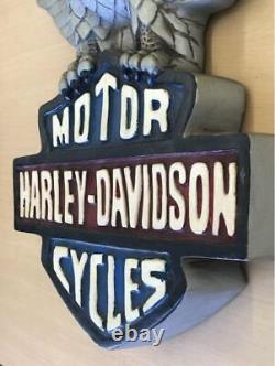 Accroche Murale Rare et Vintage de l'Emblème Harley-Davidson Eagle + Bar & Shield
