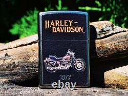 Allume-cigare Zippo Harley Davidson 1977 FXS 1200 Low Rider Bar and Shield Rare