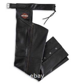 Authentiques chaps en cuir Harley-Davidson pour hommes Bar & Shield Stock 98090-06vm