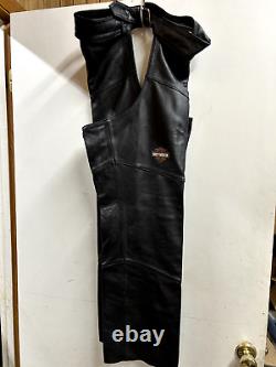 Authentiques chaps en cuir noir Harley-Davidson Bar & Shield 98090-06VW Taille XL