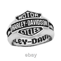 Bague Harley-Davidson pour homme avec barre et bouclier en argent sterling 1 / HDR0195