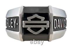 Bague Silhouette Bar & Shield pour hommes Harley-Davidson Style Collégial