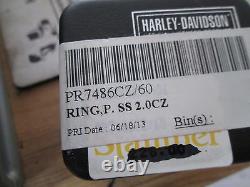 Bague en zircon cubique Platinet Harley Davidson Stamper Bar & Shield PR7486CZ