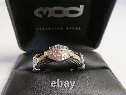 Bague pour homme Harley-Davidson avec Logo Bar & Shield en double bande de câble en acier HSR0022 13