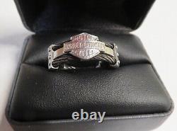 Bague pour homme Harley-Davidson avec Logo Bar & Shield en double bande de câble en acier HSR0022 13