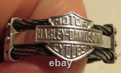 Bague pour homme Harley-Davidson avec Logo Bar & Shield en double bande de câble en acier HSR0022 13