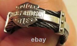 Bague pour homme Harley-Davidson avec Logo Bar & Shield en double bande de câble en acier HSR0022 13