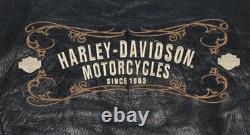 Blouson de moto Harley Davidson HD en cuir avec écusson pour femmes, taille S.