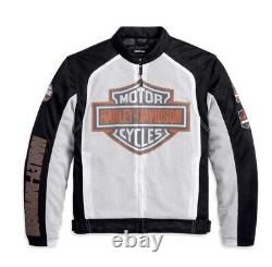 Blouson en maille blanc avec logo Bar & Shield pour hommes Harley-Davidson, taille L, référence 98232-13VM.