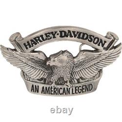 Boucle de ceinture vintage XL en laiton avec logo du bouclier de bar Harley Davidson pour motocyclistes