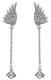 Boucles D'oreilles Harley-davidson Pour Femmes Bling Wing Bar & Shield Drop, Argent Sterling