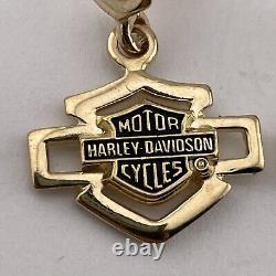 Boucles d'oreilles Harley-Davidson Pendentif Bar & Shield Tête de Clou 10K Or Jaune 3,7 Grammes