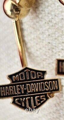 Boucles d'oreilles pendantes barre et bouclier Harley Davidson 10k par Stamper