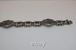 Bracelet Argent Sterling Harley Davidson 8 Bike Chain Bar & Shield 56g 925