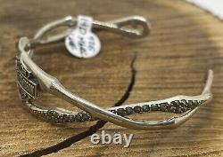 Bracelet manchette en argent sterling 925 Marcasite Bar/Shield VTG Harley Davidson - 15,7 g