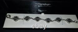 Bracelet réversible en argent sterling avec cristal et logo Harley-Davidson