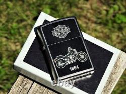 Briquet Zippo Harley Davidson 1984 FXST Softail V-Twin Bar and Shield