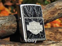 Briquet Zippo Harley Davidson H-D Lightning Bar et Shield Modèle # 20867