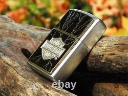 Briquet Zippo Harley Davidson H-D Lightning Bar et Shield Modèle # 20867