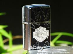 Briquet Zippo Harley Davidson H-D Lightning Bar et Shield Modèle # 20867