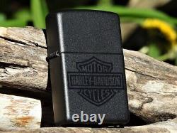 Briquet Zippo Harley Davidson HD Bar et Bouclier Graphite Noir # 24678