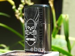 Briquet Zippo Harley Davidson Harley Skull Willie G Bar & Shield Rare