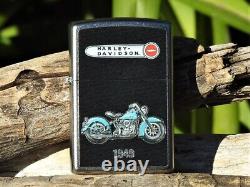 Briquet Zippo européen Harley Davidson 1949 Panhead V-Twin Bar and Shield