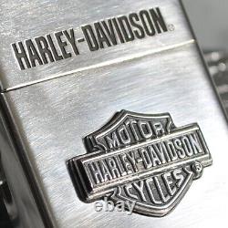 Briquet en argent sterling Zippo Harley Davidson Bar & Shield dans une boîte de velours en métal du Japon
