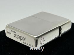 Briquet en argent sterling Zippo Harley Davidson Bar & Shield dans une boîte de velours en métal du Japon