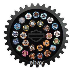 Cadre de jetons de poker avec logo Harley-Davidson Sprocket Bar & Shield pouvant contenir 26 jetons.