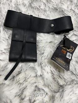 Ceinture en cuir à poche en D pour femmes H-D Bar & Shield en noir ébène, TAILLE MOYENNE