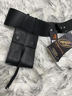 Ceinture en cuir à poche en D pour femmes H-D Bar & Shield en noir ébène, TAILLE MOYENNE