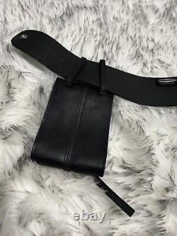 Ceinture en cuir à poche en D pour femmes H-D Bar & Shield en noir ébène, TAILLE MOYENNE