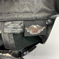 Chaps- Harley-davidson Bar Shield Stock Cuir Noir De Luxe- 98090-06vm, Petit