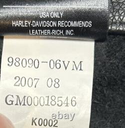 Chaps pour hommes Harley Davidson M Bar-Shield en cuir noir Stock 98090-06VM à bouton pression/fermeture éclair