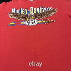 Chemise de moto vintage Harley Davidson des années 80 avec bouclier de barre et aigle du Sud du Mississippi