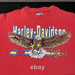 Chemise de moto vintage Harley Davidson des années 80 avec l'écusson de l'aigle Bar Shield du Sud du Mississippi